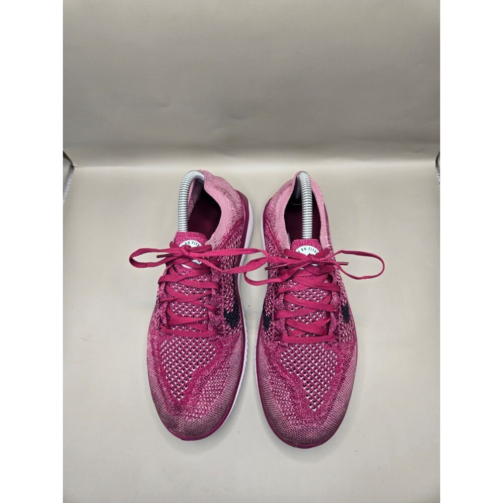 Nike Free RN Flyknit 2018 Shoes Womens 9 Raspberry Red Running Athletic Sneakers - Picture 3 of 8
